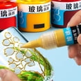 thumbnail image 3 of Fairnull 1 Set Glass Paint Bright Colors Convenient No Bake High Gloss Shinny DIY Portable Gloss Finish Acrylic Enamel Craft Painting Coating for Student, 3 of 9
