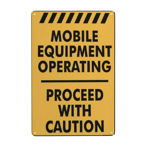 Mobile Equipment Operating Tin Sign Warning Metal Sign Vintage Sign Wall Decor for Home Farm Bar Coffee Shop Club Decoration 8x12 Inch