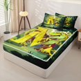 thumbnail image 2 of Castle Fairy Dinosaur Jungle Letter M Zipper Full Size Comforter Sets with Fitted Sheet and 2 Pillowcases,Cartoon Animal Zipper Bedding Set for Bedroom,4pcs,Reversible, 2 of 6