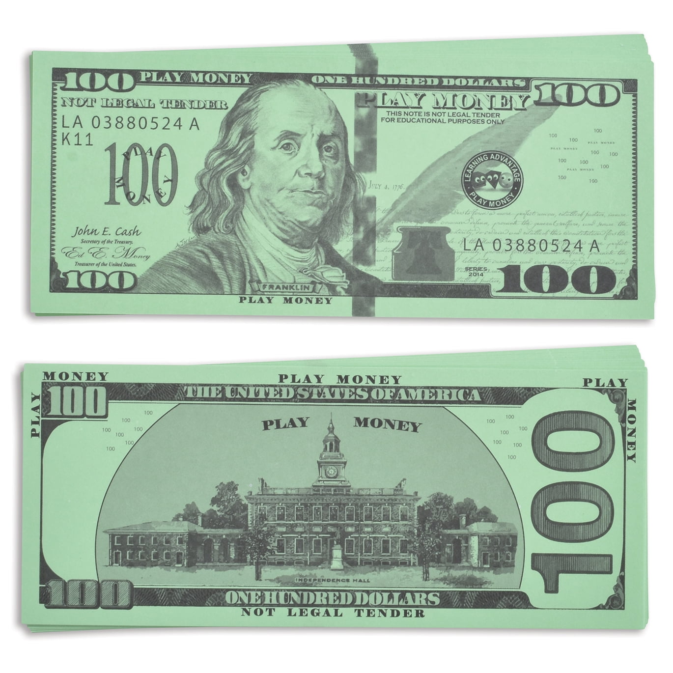 learning advantage one hundred dollar play bills set of 50 walmart com
