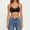 Black, variant on No Underwire Bras for Women Seamless Wirefree Basic Spaghetti Strap Full Coverage Cotton Bralette Breathable Smooth Everyday Comfortable Bra