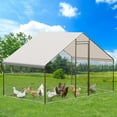 thumbnail image 3 of 2025 New Large Metal Chicken Coop, 9.8x6.5x6.5 ft Chicken Cages for Outside, Walk in Poultry Cage, Chicken Run Pen House with Waterproof Anti Ultraviolet Cover for Yard, Outdoor Farm, 3 of 7