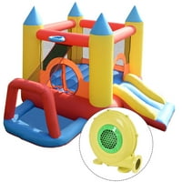 Costway Inflatable Mighty Bounce House Jumper Castle Moonwalk Slide w/480W Blower