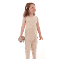 thumbnail image 3 of SpecialKids.Company Scratch Sleeves Button Back Ankle Length Footless Dungarees, Soft Woven Cotton, Cappuccino Stripe, Age 11-12, 3 of 6