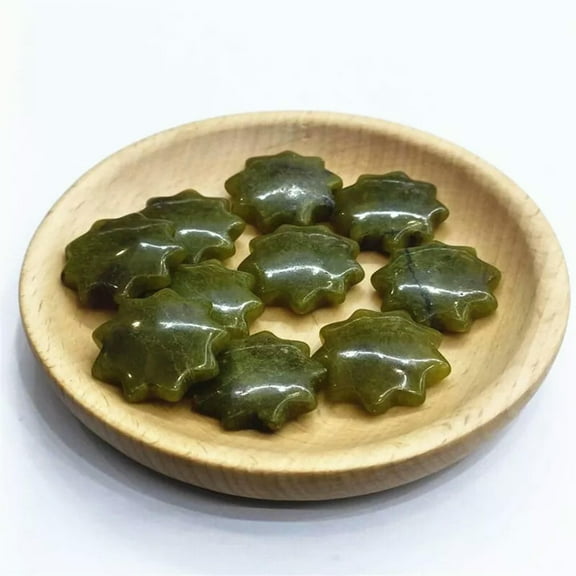 GKNET 10pcs Natural Lemon Jade Stone Sun Crystal Healing Carved Gem Reiki Healing
