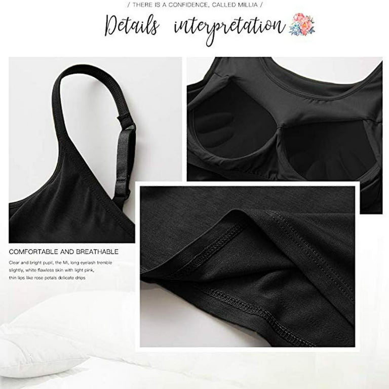 SHAPERIN Women Camisole Shelf Bra with Adjustable Strap Stretch