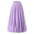 thumbnail image 3 of Bbyeadc Women's Skirts A Line Midi Bubble Skirt Puffy Hem Elastic Waist Solid Color Skirts Swing Trendy Casual Outfits with Pocket,Purple (M), 3 of 5