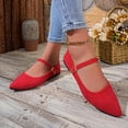 thumbnail image 2 of Xucatan Trendy Women's Buckle Strap Pointed Flats with Low Block Heel, Slip-On Comfort Shoes with Padded Footbed, Non-Slip Flexible Sole Lightweight Walking Shoes for Daily Outfits Gift, 2 of 7