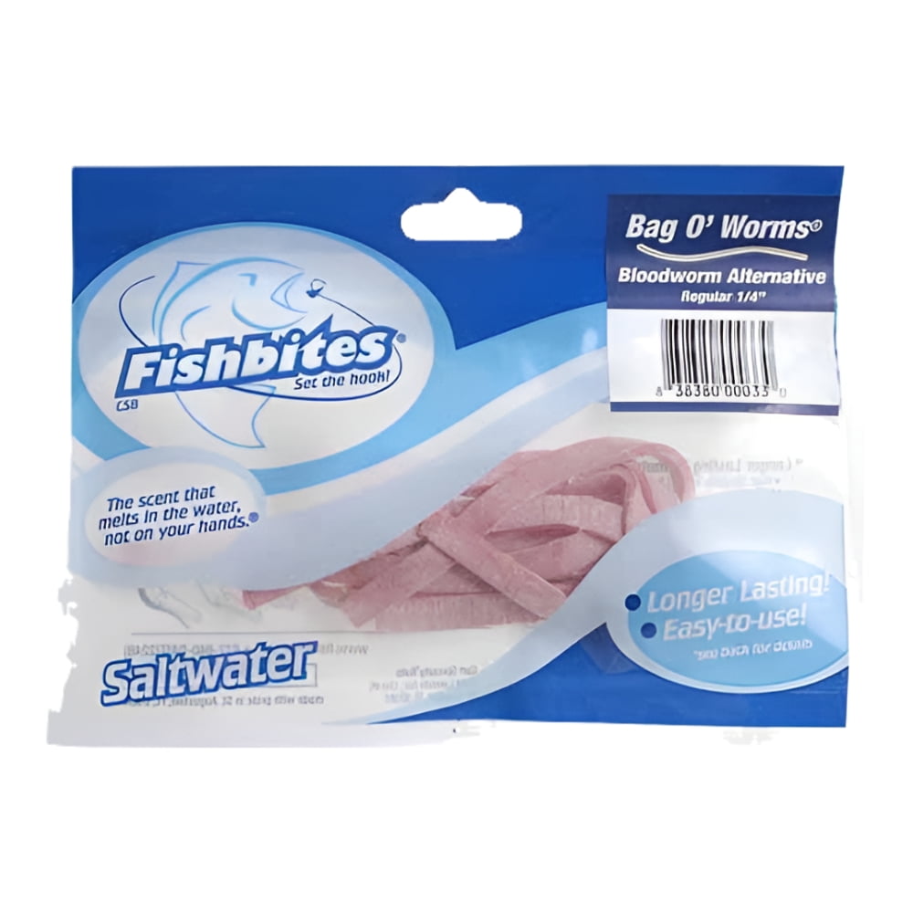 Fishbites Bag O' Worms Bloodworm Saltwater Fishing Bait, Bloodworm