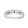 thumbnail image 5 of 14K White Gold Ring Band Wedding Diamond Round Sapphire Blue, Size 5, 5 of 7