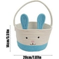 thumbnail image 5 of Easter Bunny Basket for Eggs Hunt, Easter Eggs Bucket, Small Woven Cotton Rope Tote Bag with Rabbit Ears and Fluffy Tail for Kids, Easter Days Decoration, Party, Holidays (Multicolor-D), 5 of 5