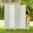 Room Dividers and Folding Privacy Screens Wood Louvered Separators