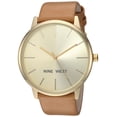 thumbnail image 1 of Reloj Nine West en tono dorado con correa de color caramelo para mujer, 1 of 3