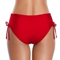 thumbnail image 4 of Conairie Women Bikini Bottoms Full Coverage High Cut Bathing Suit Comfortable Ruched Scrunch Swimsuit Bottom Red M, 4 of 5