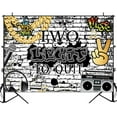 thumbnail image 2 of Two Legit to Quit Beautiful Backdrop for Boy Hip Hop 2nd Birthday Decorations White Brick Graffiti Wall Photography Background Retro 90's 2 Legit 2 Quit Second Birthday Party Banner Photo Booth, 2 of 4