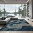 thumbnail image 2 of ODIKA 8'x10' Washable Area Rug Beige That Ocean Inspired Marbled Couch Grey Large Abstract Navy for King Size Bedroom Under Bed, Master Suite, Non-Shedding, Easy Care, 2 of 7