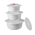 thumbnail image 2 of Juego de 3 tazones para microondas con tapa, ideales para sopa, cereales y otros alimentos. Incluyen una rejilla para cocinar al , perfecta para, 2 of 8