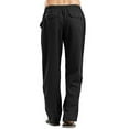 thumbnail image 2 of DYMADE Men's Casual Elastic Waist Pockets Drawstring Linen Pants, 2 of 4