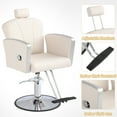 thumbnail image 3 of KIGOTY Barber Chair Reclining Salon Chair for Salonsfor Barbershop Hair Salon Spa Equipment,All Purpose Styling Chair with Heavy Duty Hydraulic Pump,White, 3 of 7
