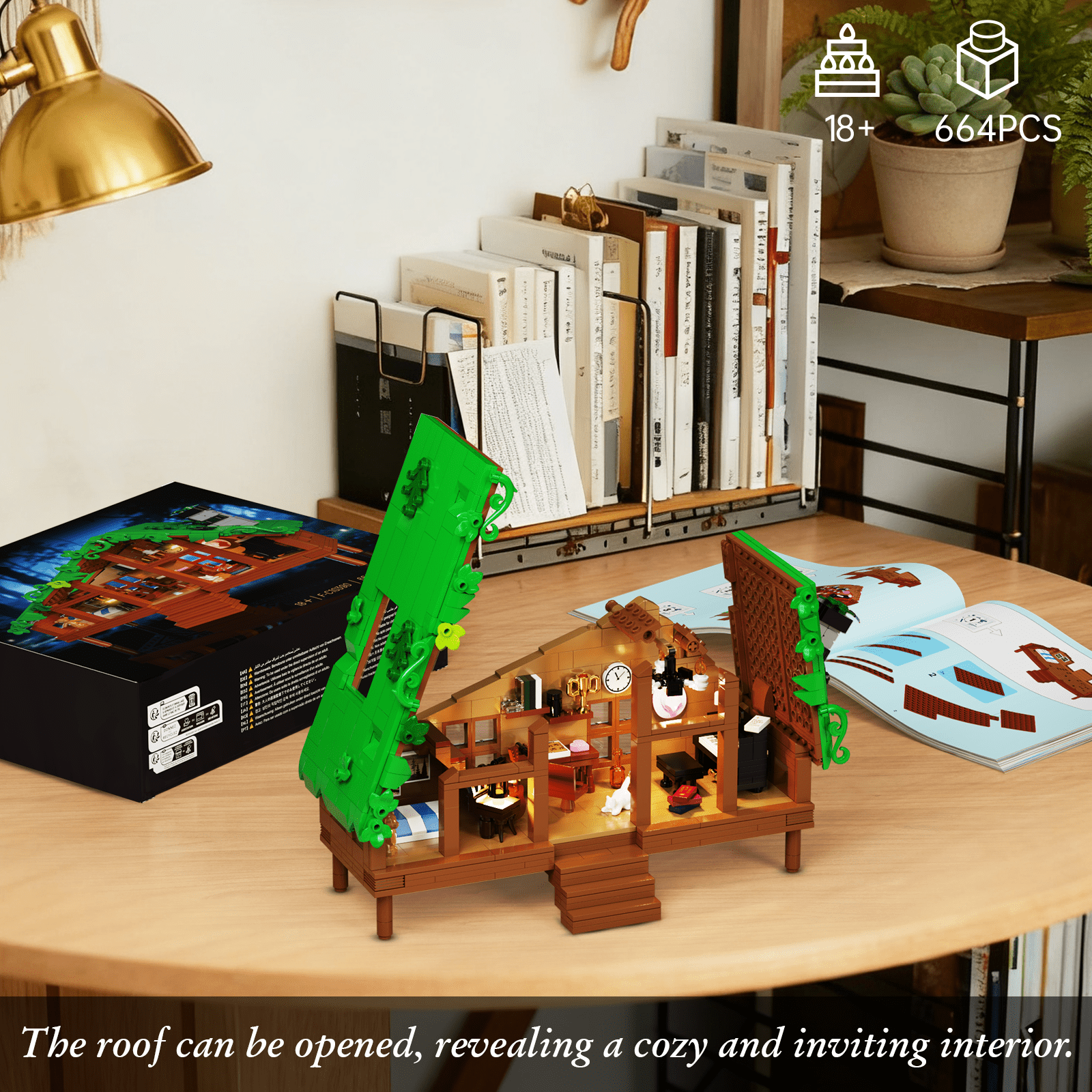 Folk Cabin Building Block Set, Mysterious Forest Cabin Model Creative Collection Toys, Christmas Birthday Gifts for Girls Adult