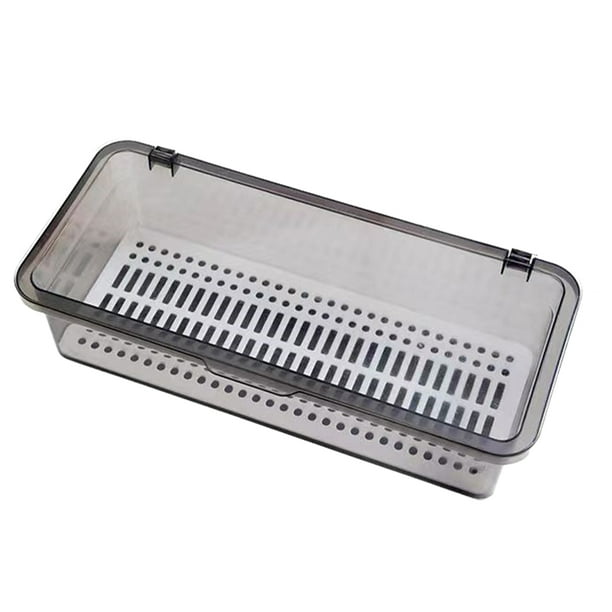 Matsuzay Organización eficiente de PP para caja de palillos de cocina con tapa adecuada para diferentes estilos de cocina Cocina y Comedor Gris