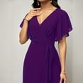 thumbnail image 5 of Womens Elegant Jumpsuits Dressy Casual Sleeveless Formal Wide Leg Long Pants Rompers for Wedding Guest Purple XL, 5 of 5