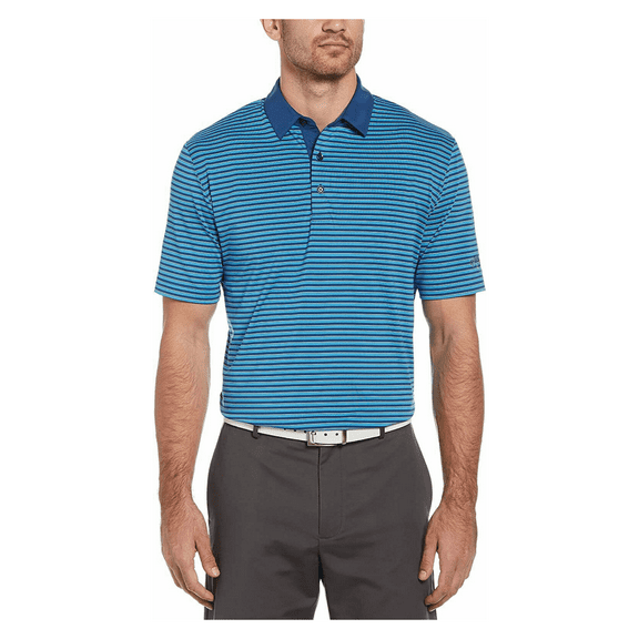 Callaway Men's Stripe Short Sleeve Golf Polo Shirt , Blueberry, M