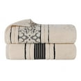 thumbnail image 2 of BNM Zero Twist Cotton Floral Bath Sheet Set of 2, Ivory, 2 of 20