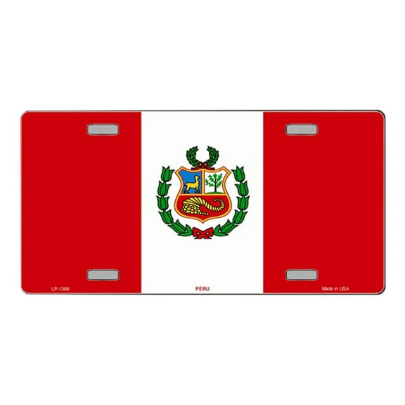 Peru Flag Vanity Metal Novelty License Plate Tag Sign