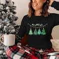 thumbnail image 6 of Christmas T-Shirts for Women Lightweight Crewneck Pullover Long Sleeve Graphic Printed Tees Holiday Xmas Tops (M, Black), 6 of 7