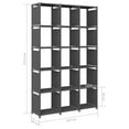 thumbnail image 4 of vidaXL 15-Cube Display Shelf Grey 103x30x175.5 cm Fabric, 4 of 5