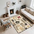 thumbnail image 7 of CURLYOOT Coffee Rug for Living Room Bedroom, 4x6 Ft Washable Area Rug, Non Slip Rugs for Entryway, Large Carpet for Indoor Dining Room, 7 of 7