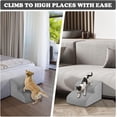 thumbnail image 4 of Dog Stairs and Ramp, 2-Step Dog Steps for High Beds and Couch, Pet Steps for Small Dogs with Removable Washable Cover, Non-Slip Soft Foam Dog Stairs for Injured Older Pets, Grey -11.8" H, 4 of 7