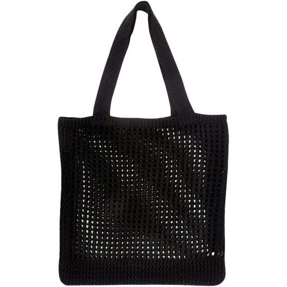 Kukuzhu Hobo Bag for Women Wool Woven Hollow Handbag Shoulder Bag Top Handle Bag Purse Travel Beach Mesh Bag Totes