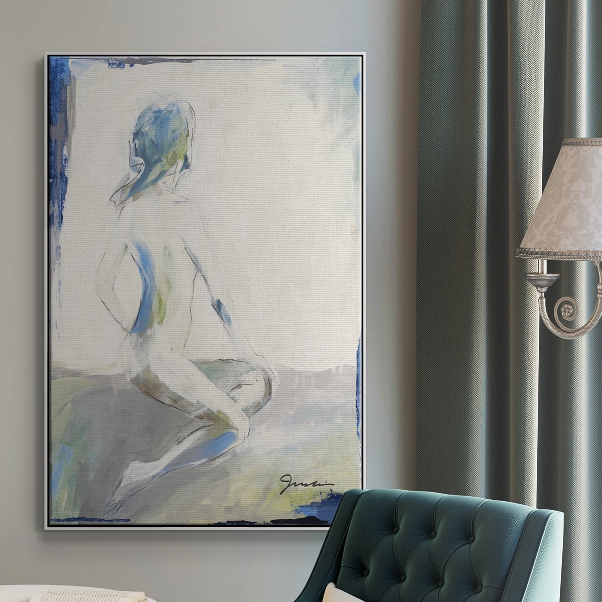 Picture Perfect Framed Premium Gallery Wrapped Canvas - Ready to Hang - 25 x 37 - White Floating Frame