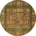 thumbnail image 1 of Ahgly Company Indoor Round Abstract Brown Modern Area Rugs, 7' Round, 1 of 4
