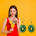 thumbnail image 2 of Kcodviy Cute Feminine Fruit Earrings Multi Piece Set Funny Kawaii Lemon Earrings Funky Novelty Food Earrings Strange Watermelon Dangle Earrings Funny Earrings For Teenage s Cat Earrings Ea, 2 of 2