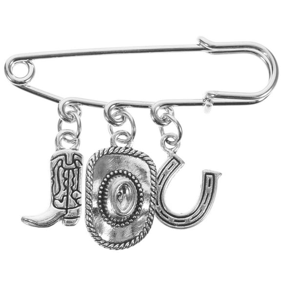 Worgeous Collar Brooches Western Cowboy Brooch Man 5.10X3.50X0.50CM