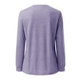thumbnail image 6 of Women's T Shirts Autumn Winter Crew Neck Pocket Split Long Sleeve Casual Loose Top T Shirt For Woman Tops For Women, 6 of 6