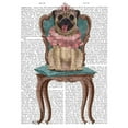 thumbnail image 3 of Fab Funky 20x24 Black Modern Framed Museum Art Print Titled - Pug Princess on Chair, 3 of 5