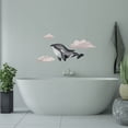 thumbnail image 2 of Removable Orca Multicolored Decoration Large Fish & Clouds Cartoon Design Vinyl Kids Bedroom Bathtub Wall Decal Sticker - 10" x 20" Adhesive Home Living Room Art Killer Whale Sea Animal Wall Decor, 2 of 5