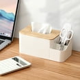 thumbnail image 4 of sunsanly Tissue Box Desk Organizer with Storage Compartment Large Capacity Modern Pen Holder Small Table Organizer Case Office Accessory, 4 of 8