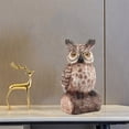 thumbnail image 3 of Adornos de animales creativos de escultura de sintético para decoración para hogar y de pájaros de jardín kusrkot pequeña escultura de búho, 3 of 8