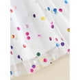 thumbnail image 3 of Argulvti Toddler Girls Summer Cami Tulle Dress Polyester Sleeveless Colorful Dot Print A-line Mesh Princess Beach Dress, 3 of 7