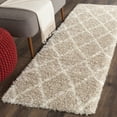 thumbnail image 3 of SAFAVIEH Montreal Vesela Geometric Diamonds Shag Runner Rug, Beige/Ivory, 2'3" x 5', 3 of 10