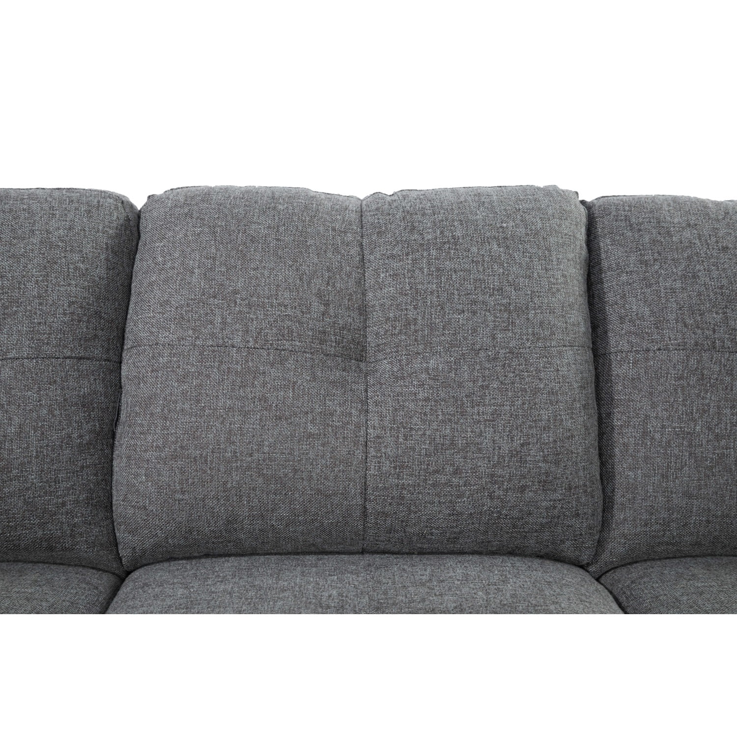 Hommoo 4-Seat Linen Sectional Sofa Sets, L Shaped Flippable Backrest Sectional Couches and Sofas, Modern Living Room Furniture Sets, 15' Back Height, Grey(No Ottoman)