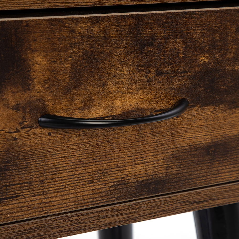 Kadyn Set of 2 Mid Century Nightstand for Sofa Couch, Side Table with Drawer and Shelf for College Dorm, End Table for Living Room, Rustic Brown Kadyn Set of 2 Mid Century Nightstand for Sofa Couch, Side Table with Drawer and Shelf for College Dorm, End Table for Living Room, Rustic Brown