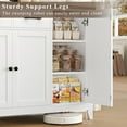thumbnail image 4 of Hiphuta 55" Wide Buffet Cabinet with 2 Drawers & Adjustable Shelves, Modern Coffee Bar Cabinet with 2 Drawers and Sturdy Base for Living Room, White, 4 of 7