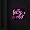 thumbnail image 6 of Hello Lovely 10" Square Contemporary Glam Acrylic Box USB Operated LED Neon Light, Pink, 6 of 7