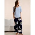 thumbnail image 5 of Smilooen Lounge Set for Women 2 Piece Outfits Short Sleeve Round Neck Pjs Sleepwear,S-2XL, 5 of 6